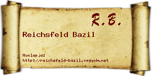 Reichsfeld Bazil névjegykártya